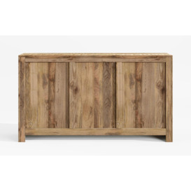 Dakota Mango Wood Sideboard, Indian Light Natural Rustic Finish, 135cm Medium Cabinet - 2 Door with 3 Drawers - thumbnail 3
