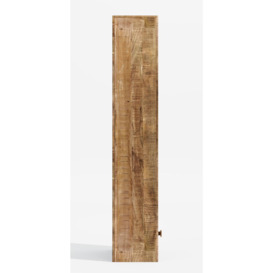 Dakota Mango Wood Tall Bookcase, Indian Light Natural Rustic Finish - 3 Shelves and 3 Drawer Bottom Storage - thumbnail 3