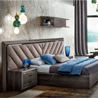 Camel Elite Night Silver Birch Italian Upholstered Boiserie Bed - image 1