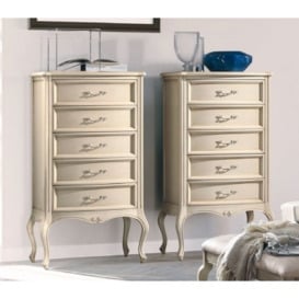Camel Verdi Night Painted French Style 5 Drawer Tallboy Chest - thumbnail 1