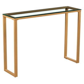 Canterbury Glass Top and Gold Console Table - 110cm