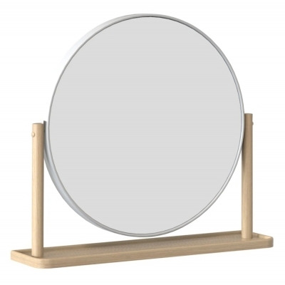 TCH Trua Round Dressing Table Mirror - Oak and White Painted - image 1