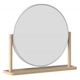 TCH Trua Round Dressing Table Mirror - Oak and White Painted - thumbnail 1