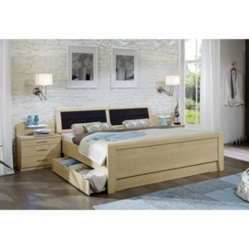 Wiemann Luxor Golden Maple King Size Bed with Bedding Box - Clearance FSS13500 - thumbnail 1