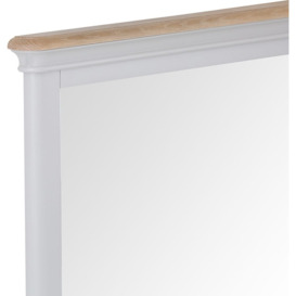 Clearance - Annecy Oak and Soft Grey Painted Rectangular Wall Mirror - 100cm x 65cm - 709 - thumbnail 2