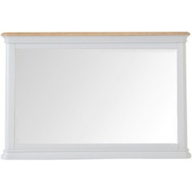 Clearance - Annecy Oak and Soft Grey Painted Rectangular Wall Mirror - 100cm x 65cm - 709 - thumbnail 1