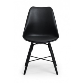 Clearance - Julian Bowen Kari Black Leather Dining Chair (Sold in Pairs) - FS544 - thumbnail 1