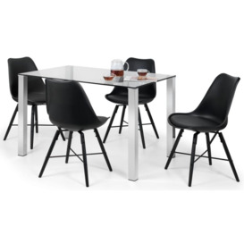 Clearance - Julian Bowen Kari Black Leather Dining Chair (Sold in Pairs) - FS544 - thumbnail 3