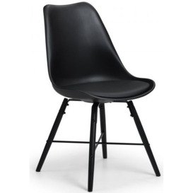 Clearance - Julian Bowen Kari Black Leather Dining Chair (Sold in Pairs) - FS544 - thumbnail 2