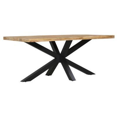 Fargo 12 Seater Industrial Dining Table - Rustic Mango Wood With Black Spider Legs - image 1