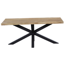 Fargo 12 Seater Industrial Dining Table - Rustic Mango Wood With Black Spider Legs - thumbnail 2