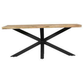Fargo 12 Seater Industrial Dining Table - Rustic Mango Wood With Black Spider Legs - thumbnail 3