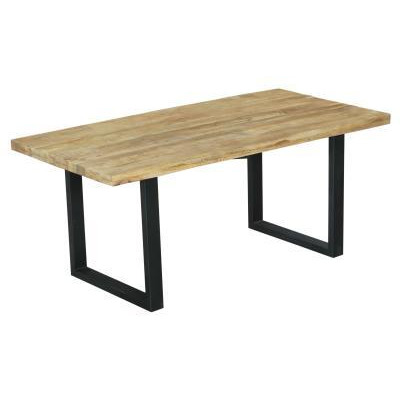 Fargo 12 Seater Industrial Dining Table - Rustic Mango Wood With Black U Legs - image 1