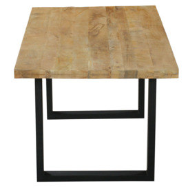 Fargo 12 Seater Industrial Dining Table - Rustic Mango Wood With Black U Legs - thumbnail 3