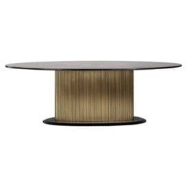Ironville Golden and Black Marble Top Oval Dining Table - 235cm