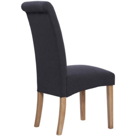 Devonshire Dorset Oak Dark Grey Wesbury Rollback Velvet Fabric Upholstered Dining Chair (Sold in Pairs) - thumbnail 2