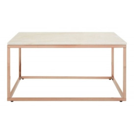 Kelley Marble Top and Rose Gold Square Coffee Table