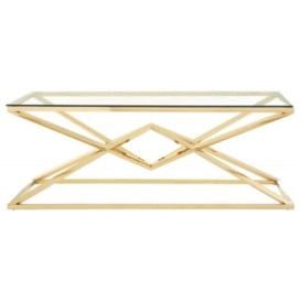 Kelley lass Top and Champagne Gold Geometric Corseted Coffee Table
