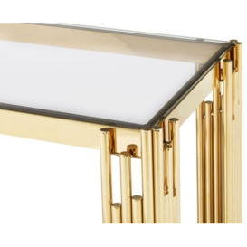 Kelley Glass Top and Gold Linear Console Table - thumbnail 2
