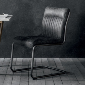 Clearance - Capri Ebony Leather Dining Chair -  FSS14204 - thumbnail 2
