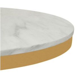 Prairie White Marble and Gold Dining Table, 80cm Seats 2 Diners Round Top - thumbnail 2