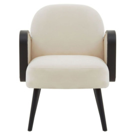 Blevins Natural Fabric Armchair with Black Legs - thumbnail 2