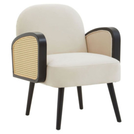 Belen Armchair, Velvet Fabric Upholstered with Black Legs