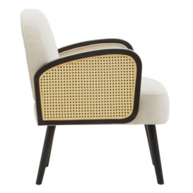 Blevins Natural Fabric Armchair with Black Legs - thumbnail 3