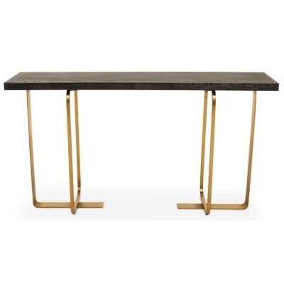 Dierks Oak Veneer and Gold Console Table - image 1