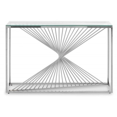 Eolia Glass Top and Silver Console Table - image 1