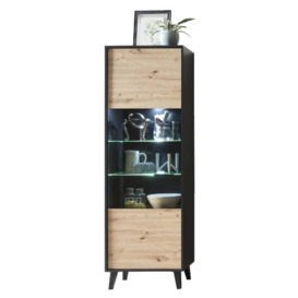 Artona Oak Tall Display Cabinet - thumbnail 2
