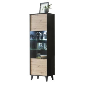 Artona Oak Tall Display Cabinet - thumbnail 3