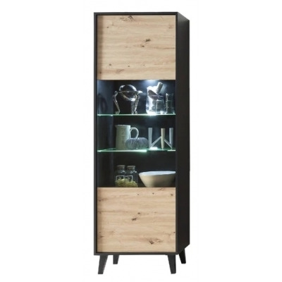 Artona Oak Tall Display Cabinet - image 1