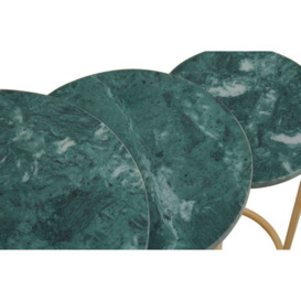 Acworth Green Marble Top and Gold Nest of Tables (Set of 3) - thumbnail 2