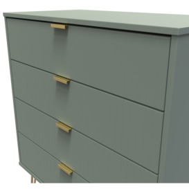 Linear Reed Green 4 Drawer Chest with Hairpin Legs - thumbnail 3