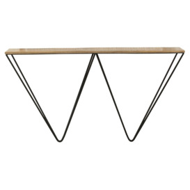 Clearance - Cosgrove Industrial Chic Console Table - Mango Wood with Black Metal Hairpin Legs - thumbnail 2
