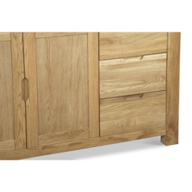 Brice Oak Sideboard, 140cm W with 2 Doors and 3 Drawers - thumbnail 3
