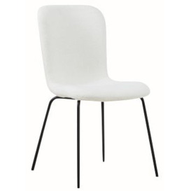 Oliver Dining Chair, Velvet Fabric Upholstered with Black Metal Legs (Set of 4) - thumbnail 2