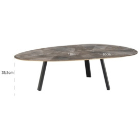 Tulum Brushed Gold Coffee Table - thumbnail 3