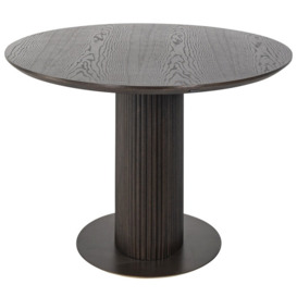 Luxor Brown Fluted Ribbed Dining Table, 235cm Seats 8 to 10 Diners Oval Top - thumbnail 3