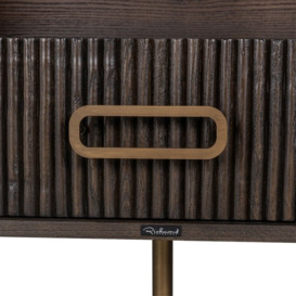 Luxor Brown Fluted Ribbed TV Unit, 181.5cm W with Storage for Television Upto 65in Plasma - thumbnail 3