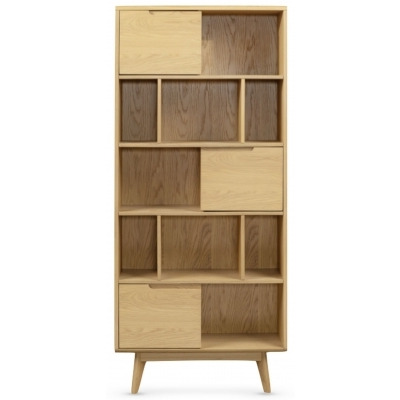 Carrington Scandinavian Style Oak Tall Bookcase, 180cm - image 1