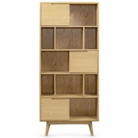 Carrington Scandinavian Style Oak Tall Bookcase, 180cm - thumbnail 1