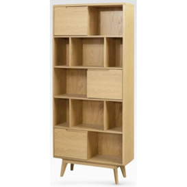 Carrington Scandinavian Style Oak Tall Bookcase, 180cm - thumbnail 3