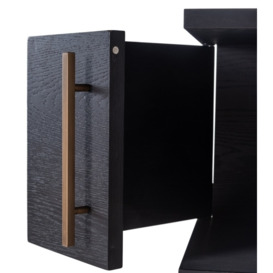 Cambon Dark Coffee 4 Door Bottom Storage Shelving Unit - Open Display Unit - thumbnail 2