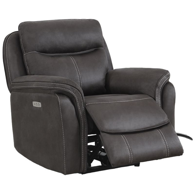 Claremont Grey Recliner Armchair, Velvet Fabric - image 1