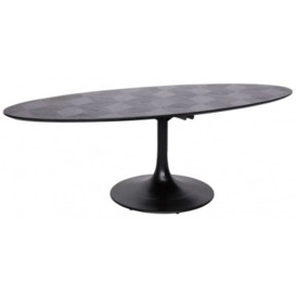 Blax Black Oak 250cm Oval Dining Table - thumbnail 1