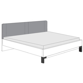 Breda Bianco Oak Bed with Upholstered Anthracite Cushion Headboard - thumbnail 2