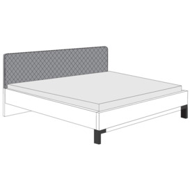 Breda White Bed with Upholstered Cushion Headboard - thumbnail 2