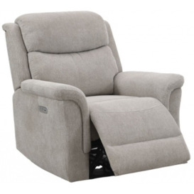 Faringdon Beige Recliner Armchair, Velvet Fabric
